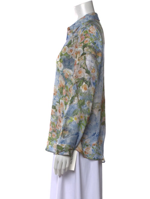 L'Agence Silk Floral Print Blouse