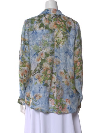 L'Agence Silk Floral Print Blouse