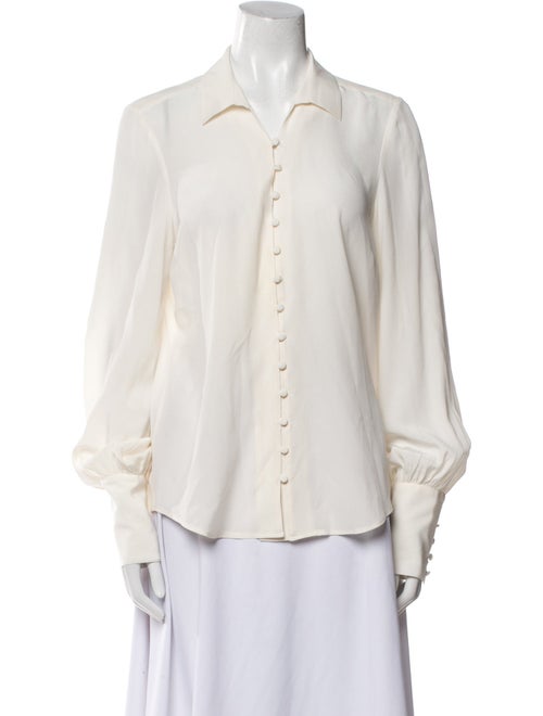L'Agence Silk Long Sleeve Button-Up Top