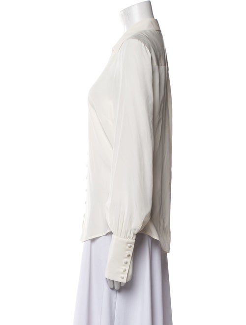 L'Agence Silk Long Sleeve Button-Up Top