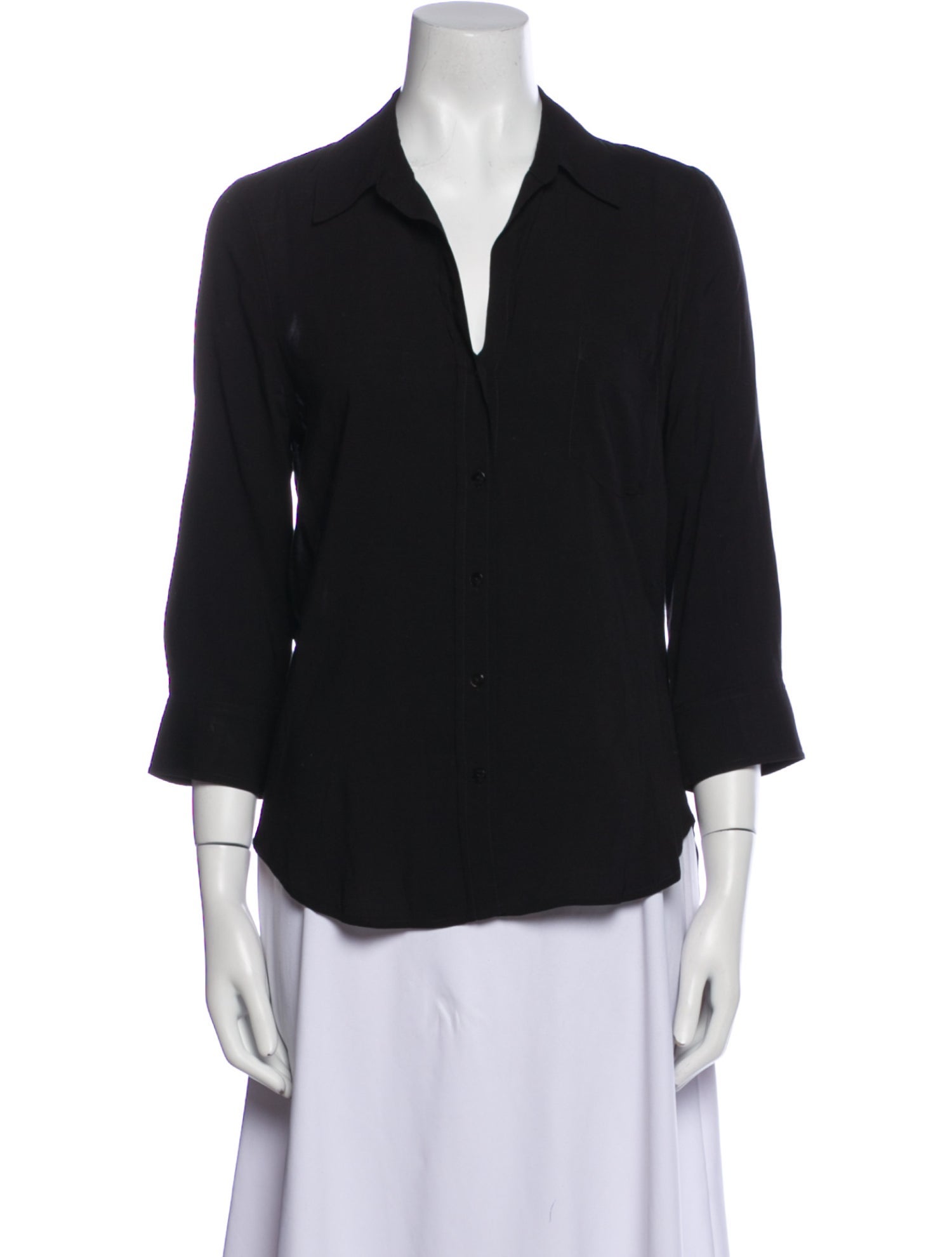 L'Agence Three-Quarter Sleeve Button-Up Top