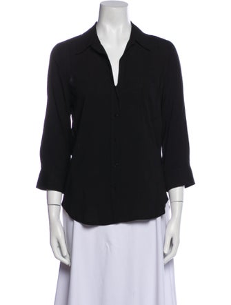 L'Agence Three-Quarter Sleeve Button-Up Top