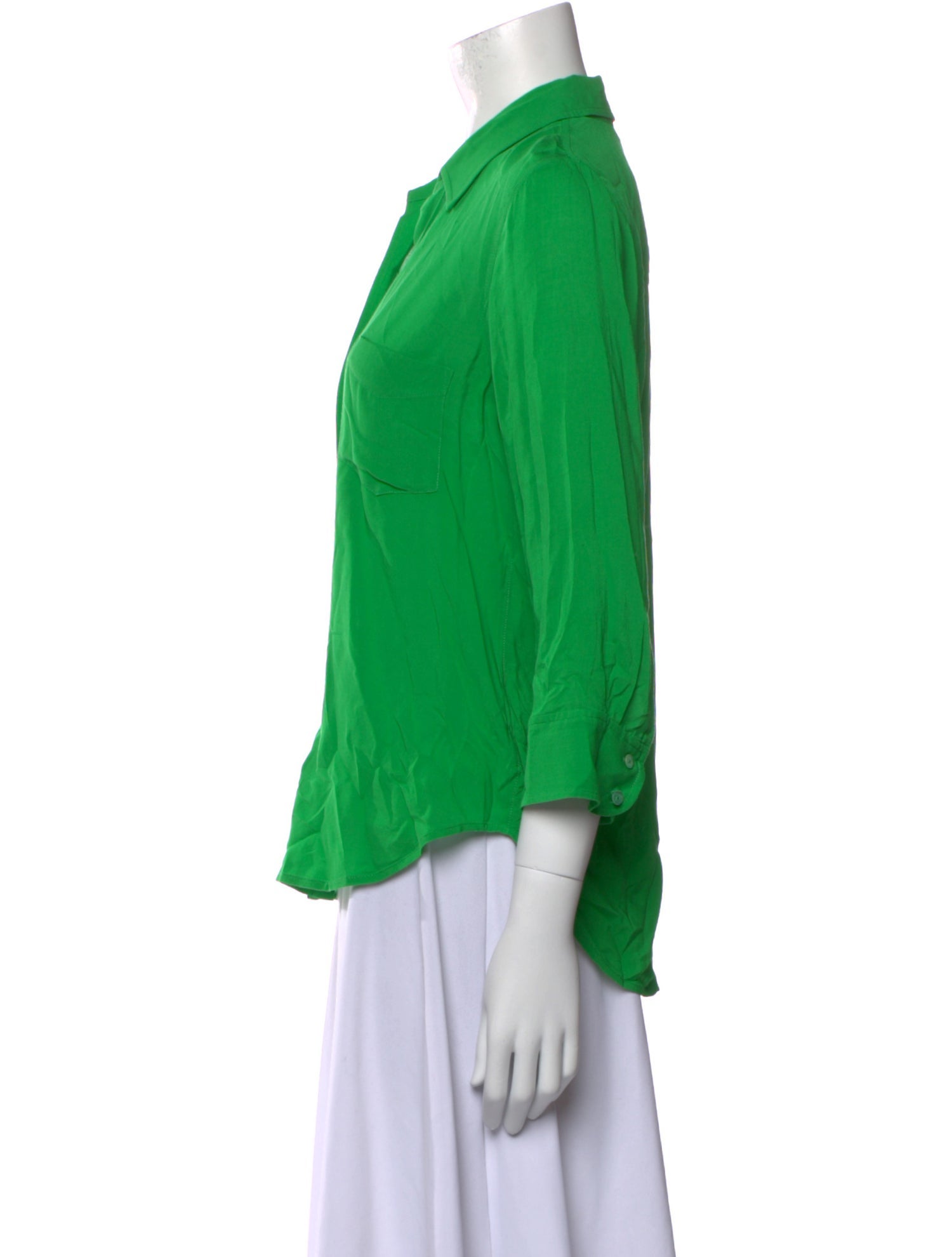 L'Agence Three-Quarter Sleeve Button-Up Top