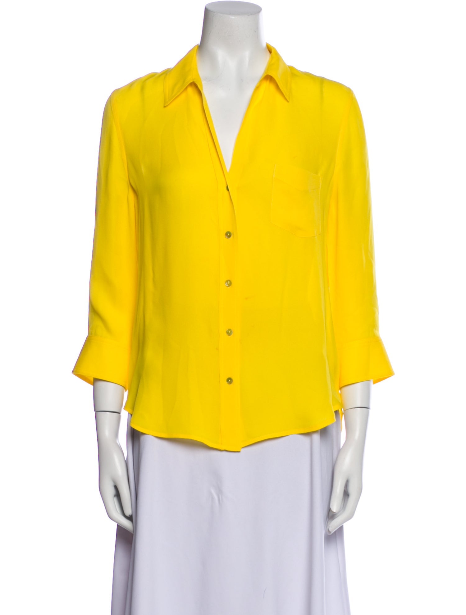 L'Agence Silk V-Neck Blouse