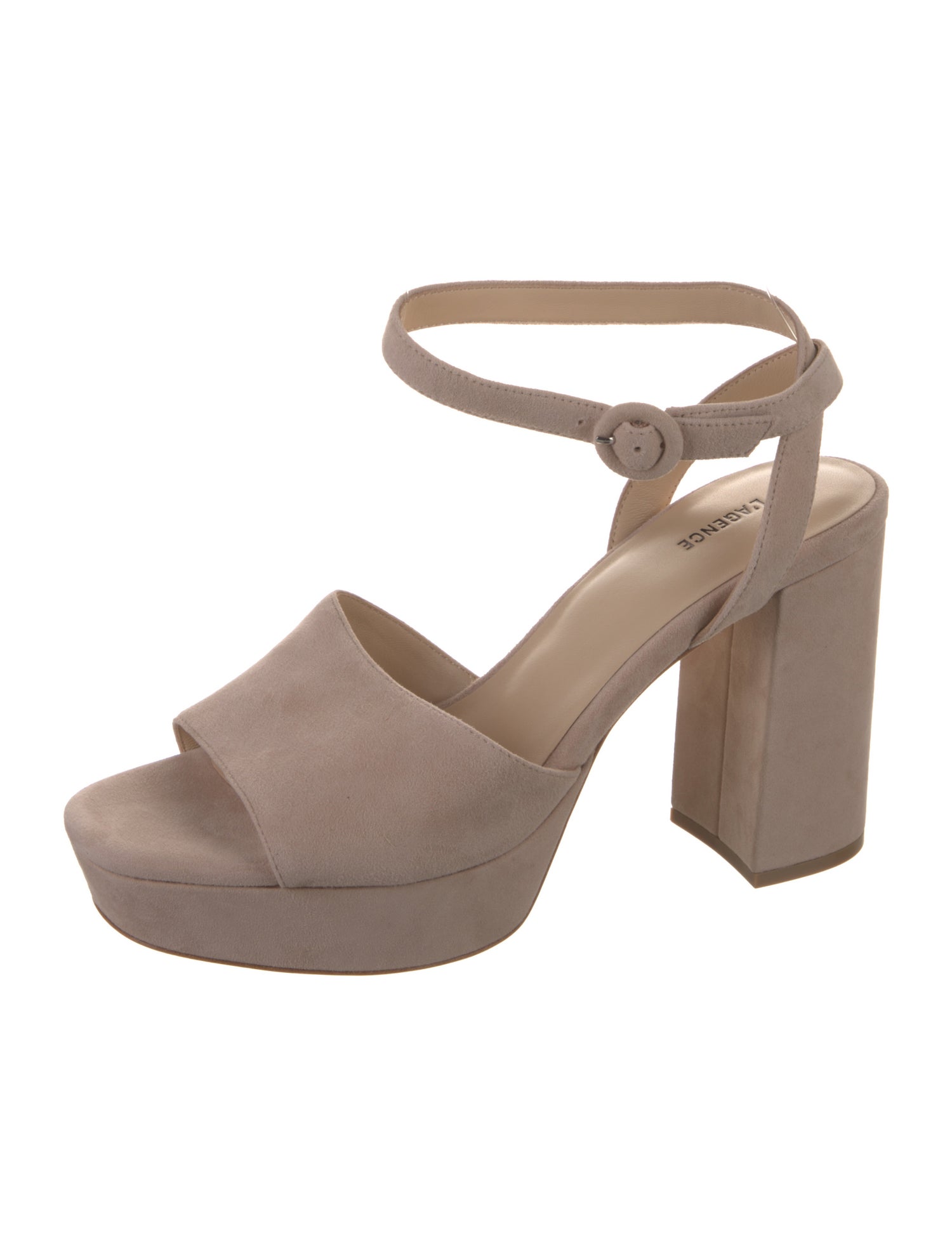 L'Agence Suede Leather Trim Embellishment Sandals