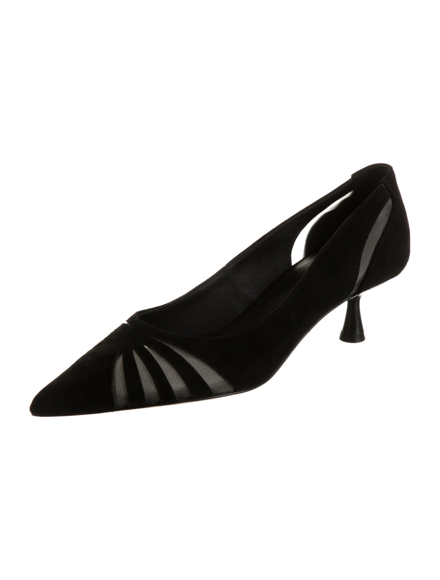 L'Agence Suede Mesh Accents Pumps