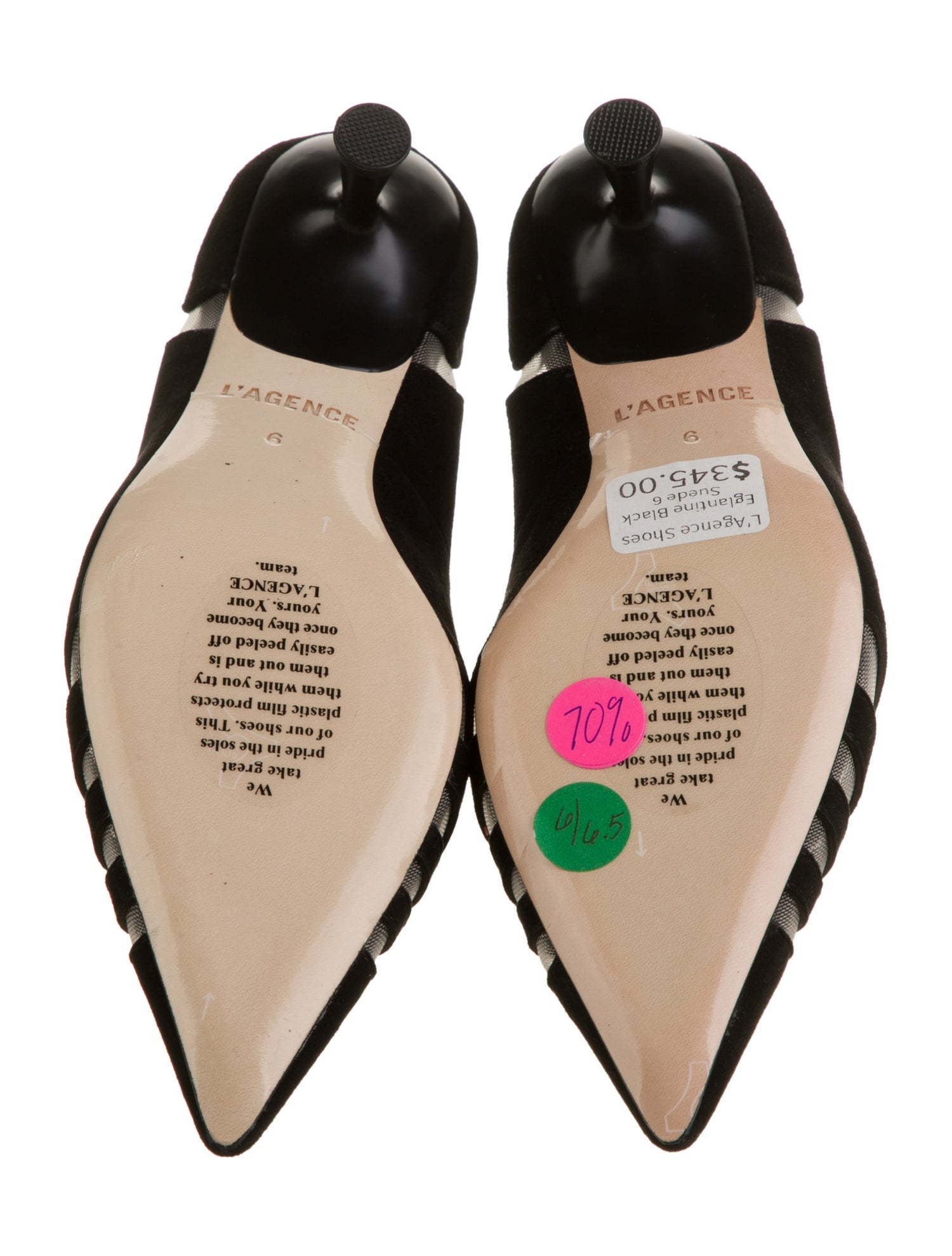 L'Agence Suede Mesh Accents Pumps