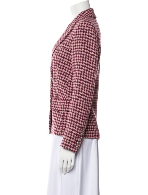 L'Agence Tweed Houndstooth Print Blazer
