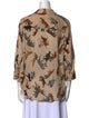 L'Agence Printed Three-Quarter Sleeve Button-Up Top