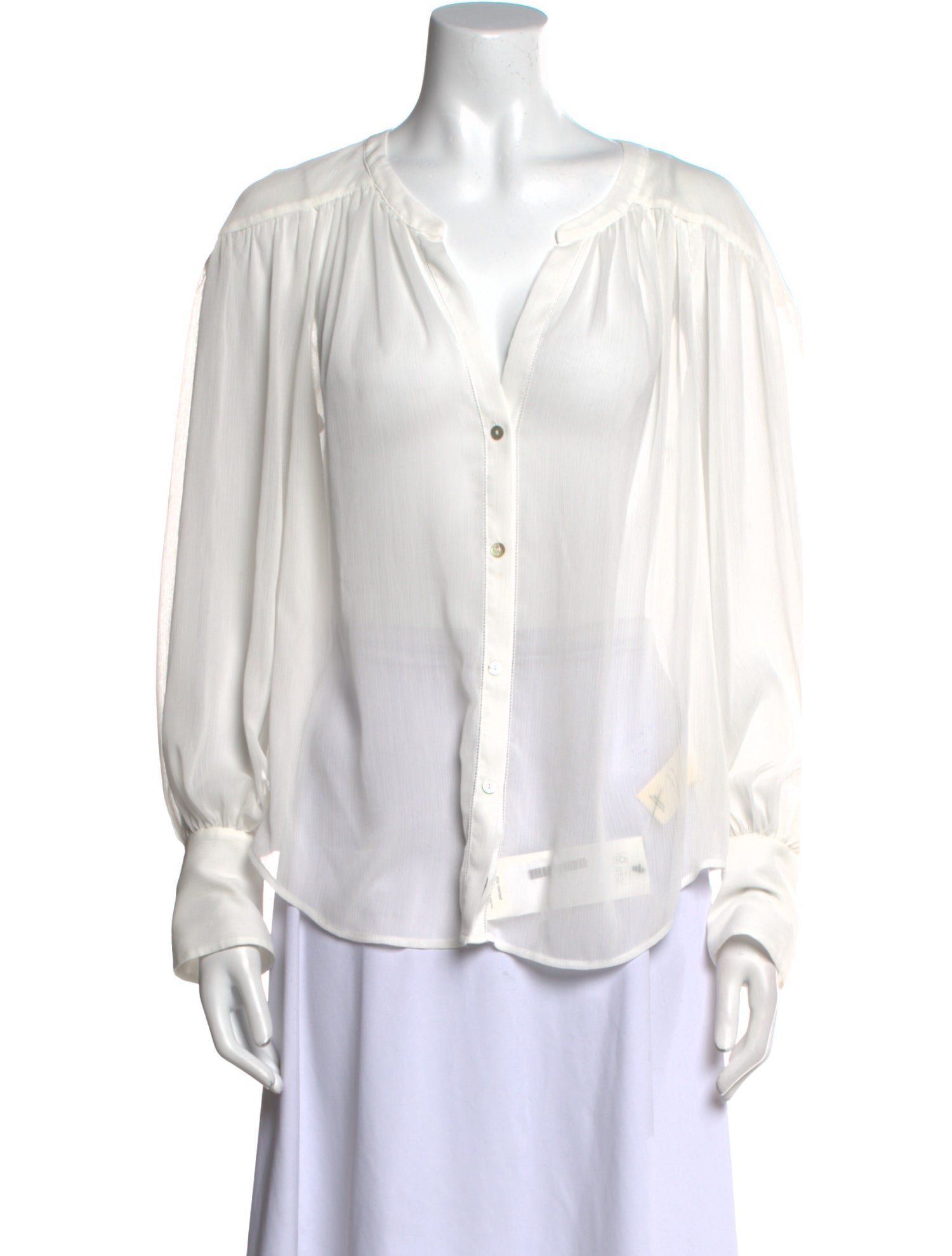 L'Agence V-Neck Long Sleeve Blouse