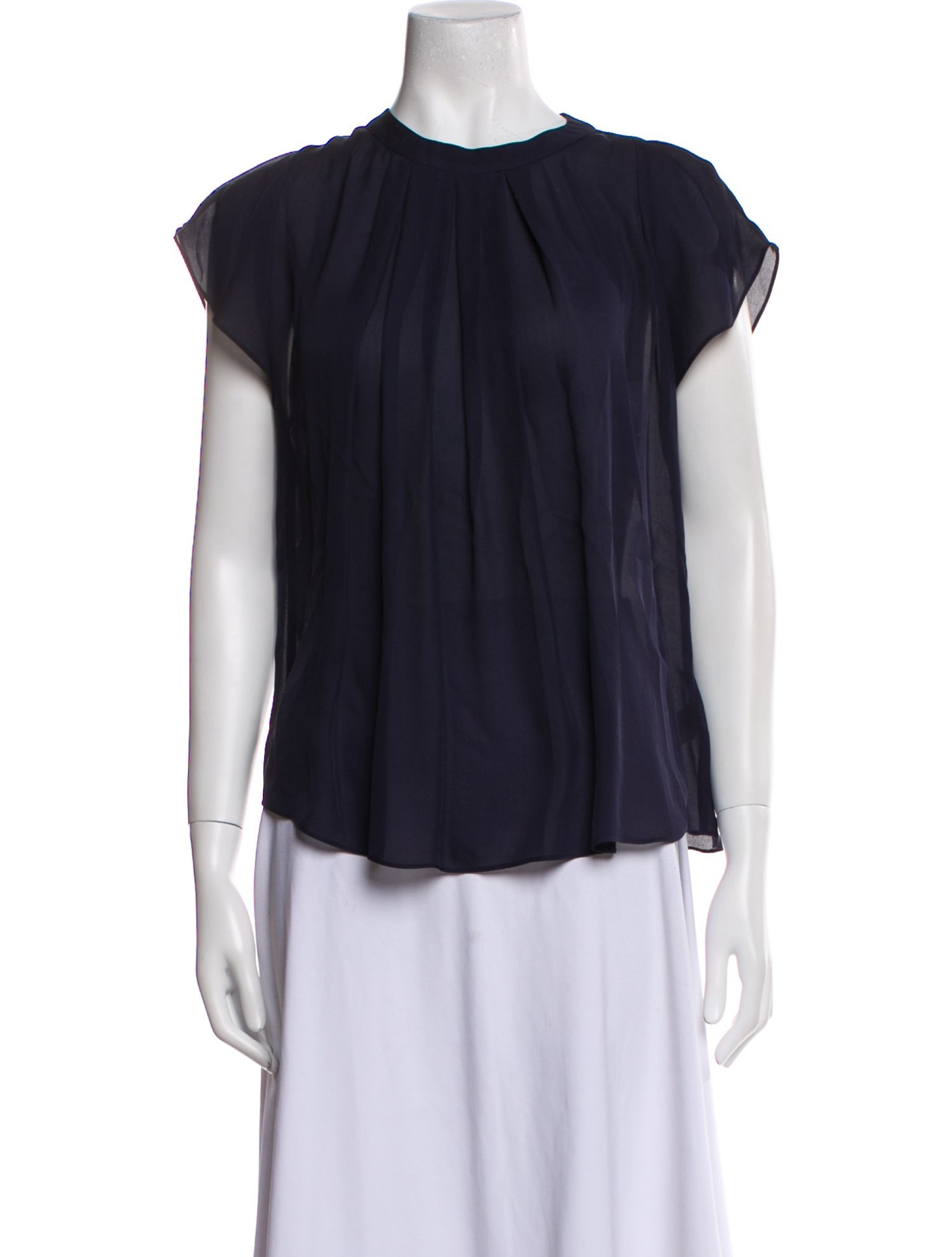 L'Agence Silk Crew Neck Blouse