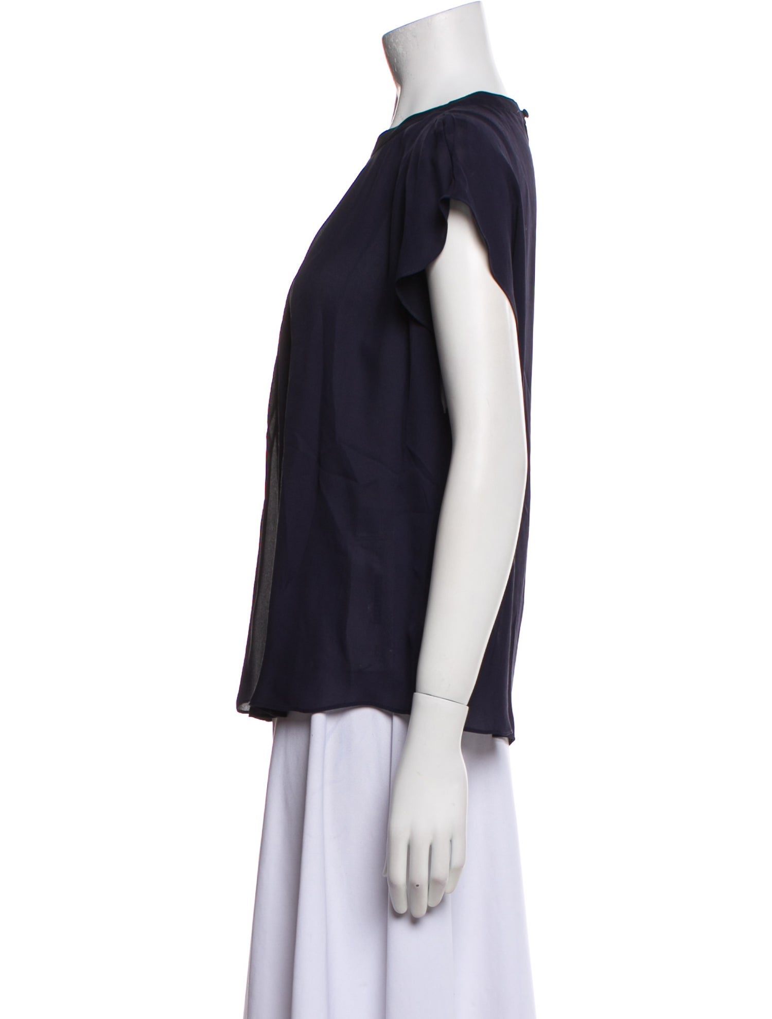 L'Agence Silk Crew Neck Blouse