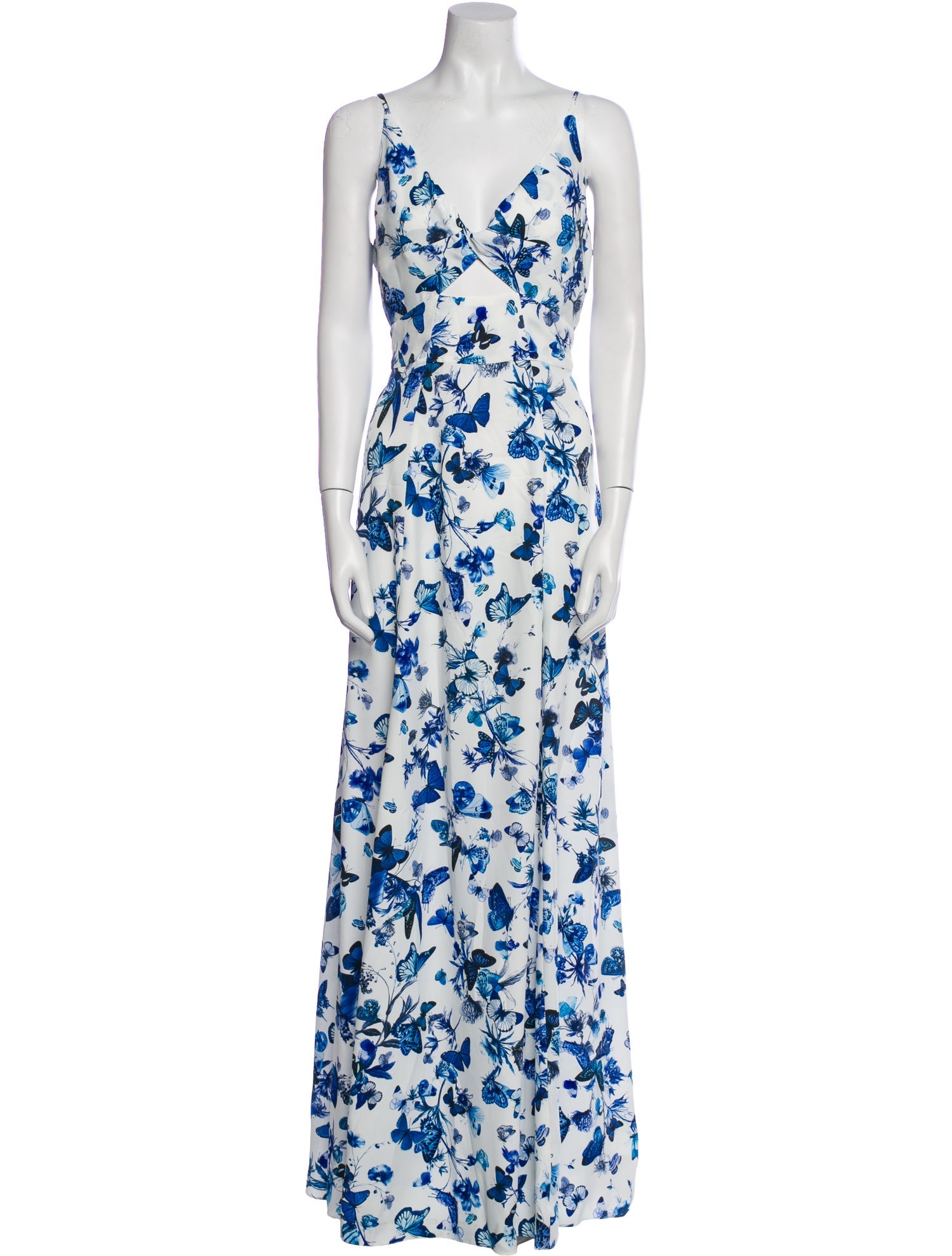 L'Agence Floral Print Long Dress
