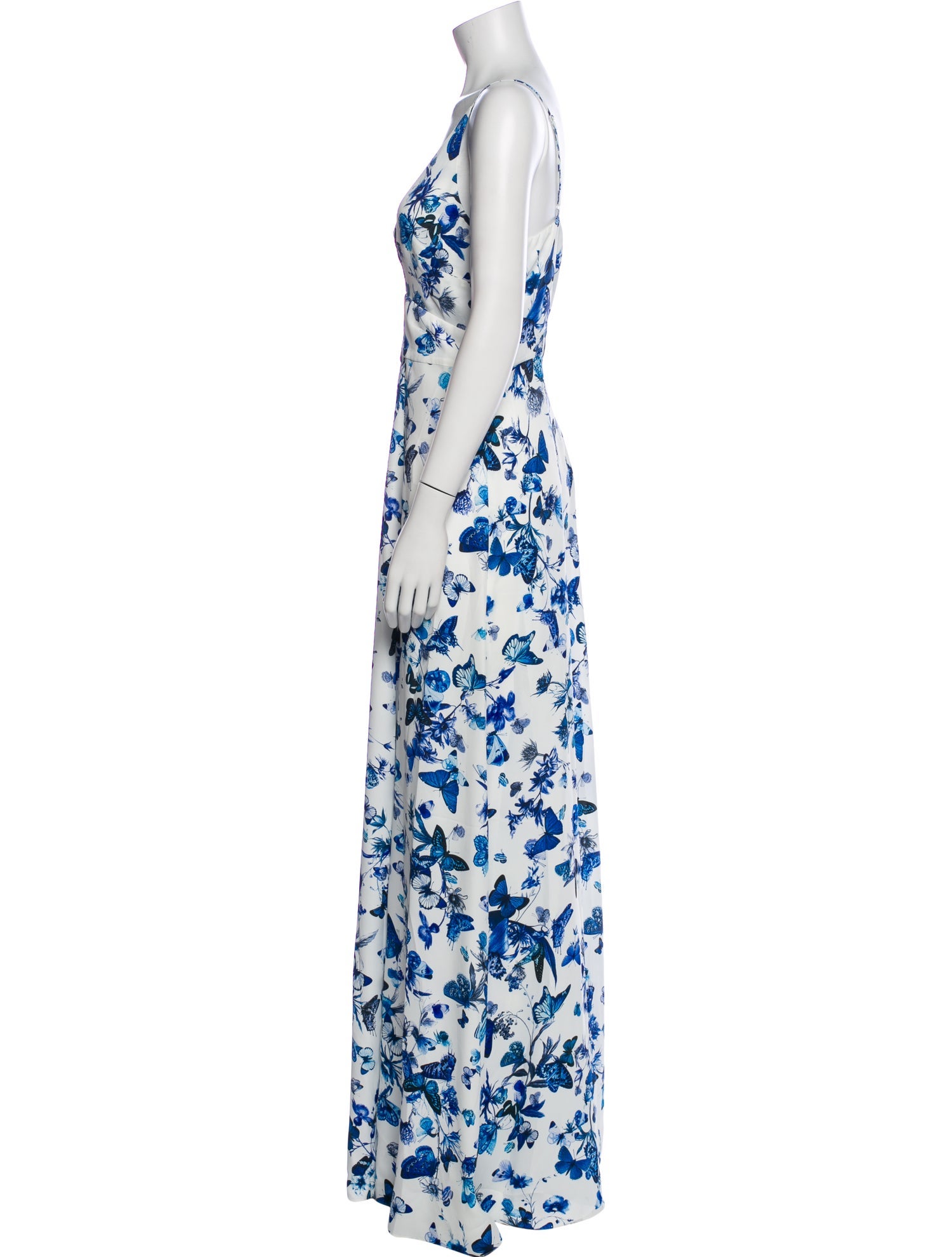 L'Agence Floral Print Long Dress