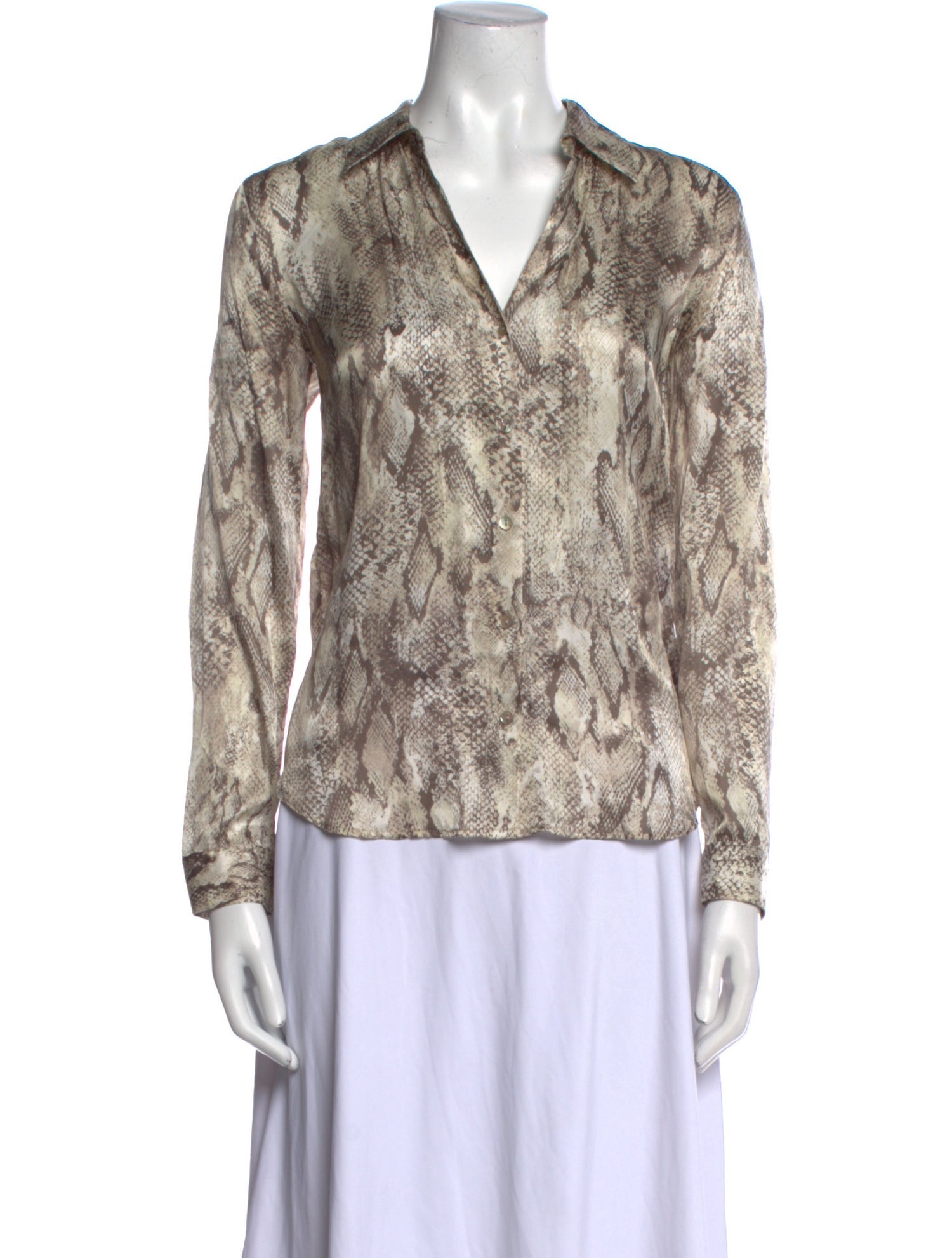 L'Agence Silk Animal Print Blouse