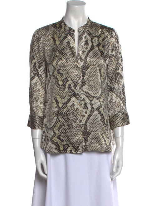 L'Agence Silk Animal Print Blouse