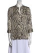 L'Agence Silk Animal Print Blouse