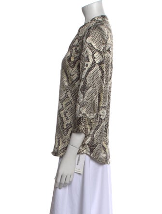 L'Agence Silk Animal Print Blouse