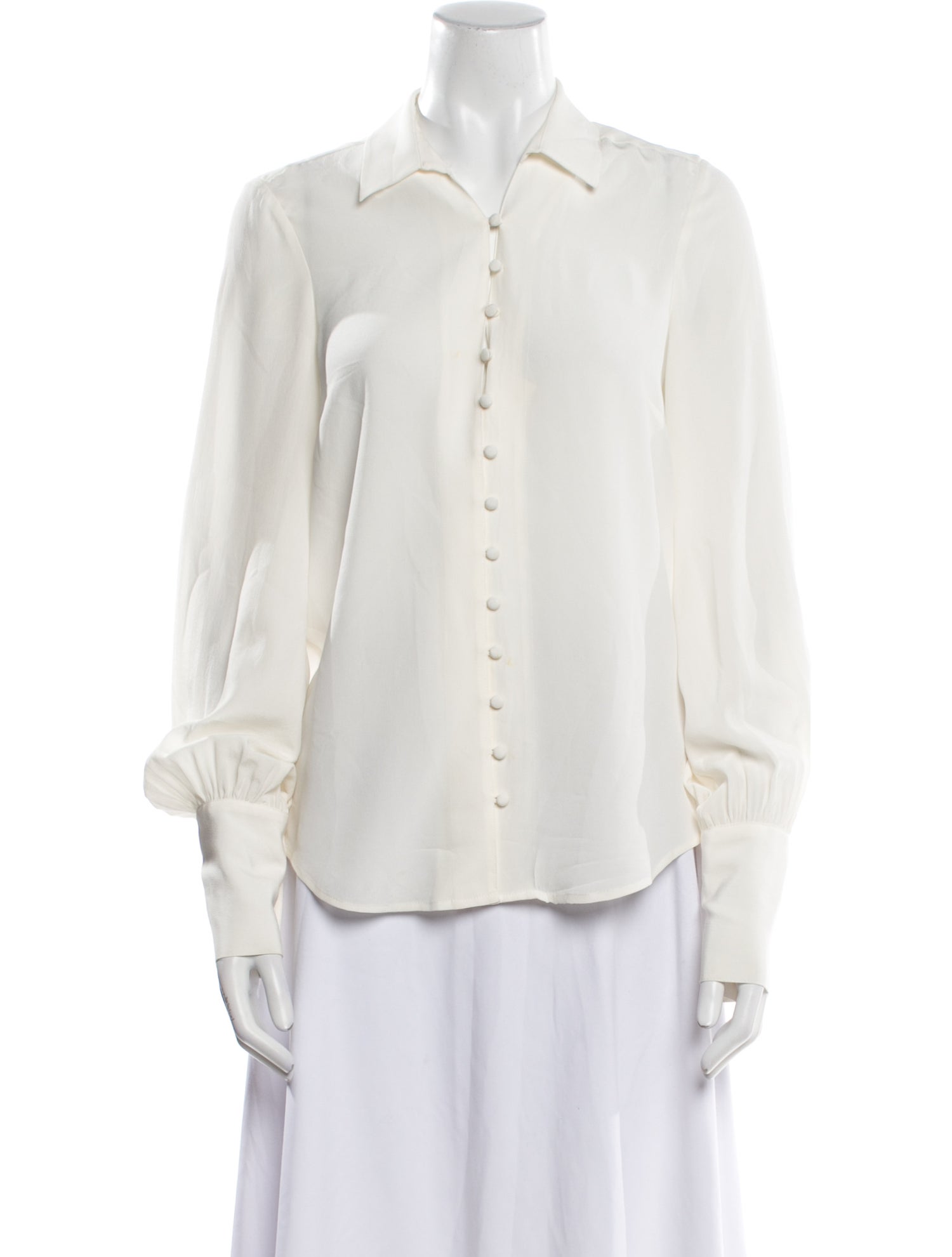 L'Agence Silk Long Sleeve Button-Up Top