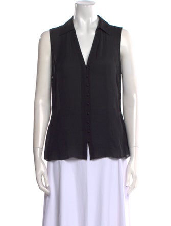 L'Agence Silk Sleeveless Button-Up Top