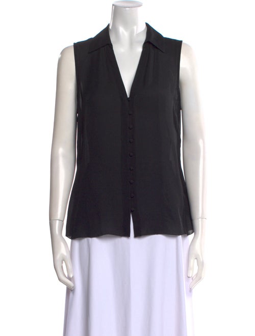 L'Agence Silk Sleeveless Button-Up Top