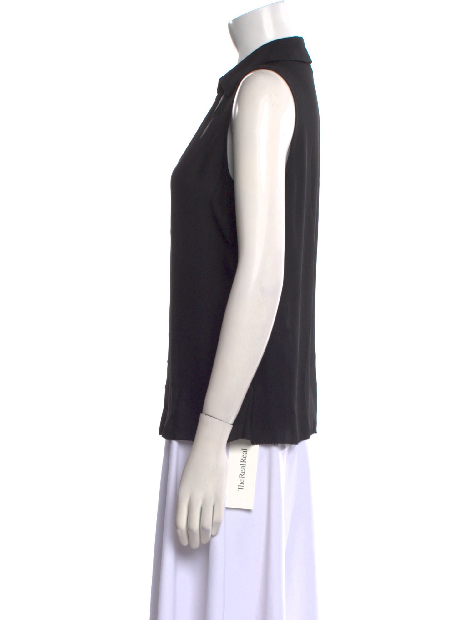 L'Agence Silk Sleeveless Button-Up Top