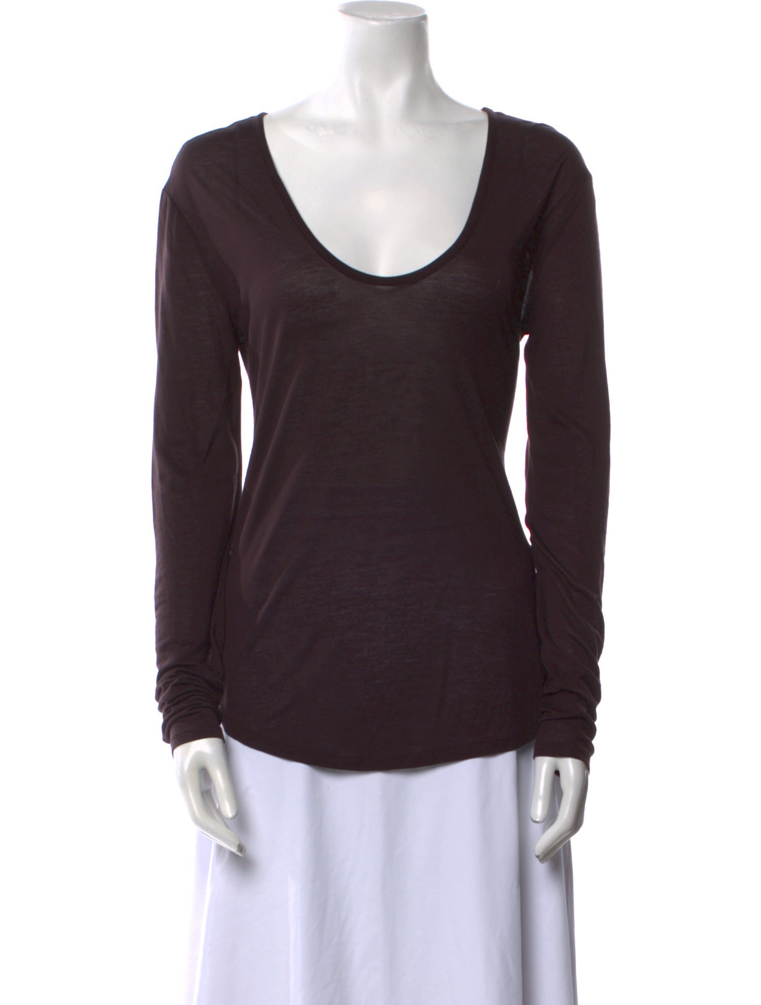 L'Agence Scoop Neck Long Sleeve T-Shirt