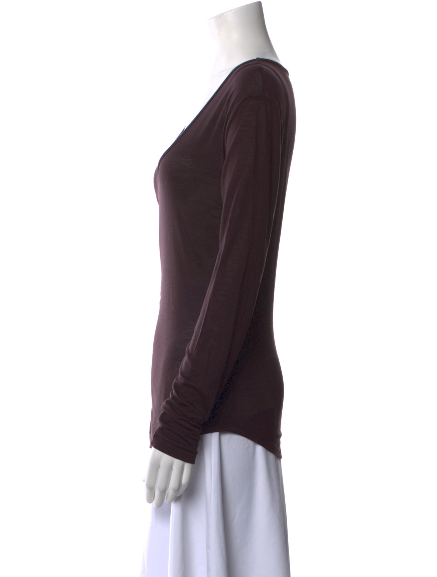 L'Agence Scoop Neck Long Sleeve T-Shirt