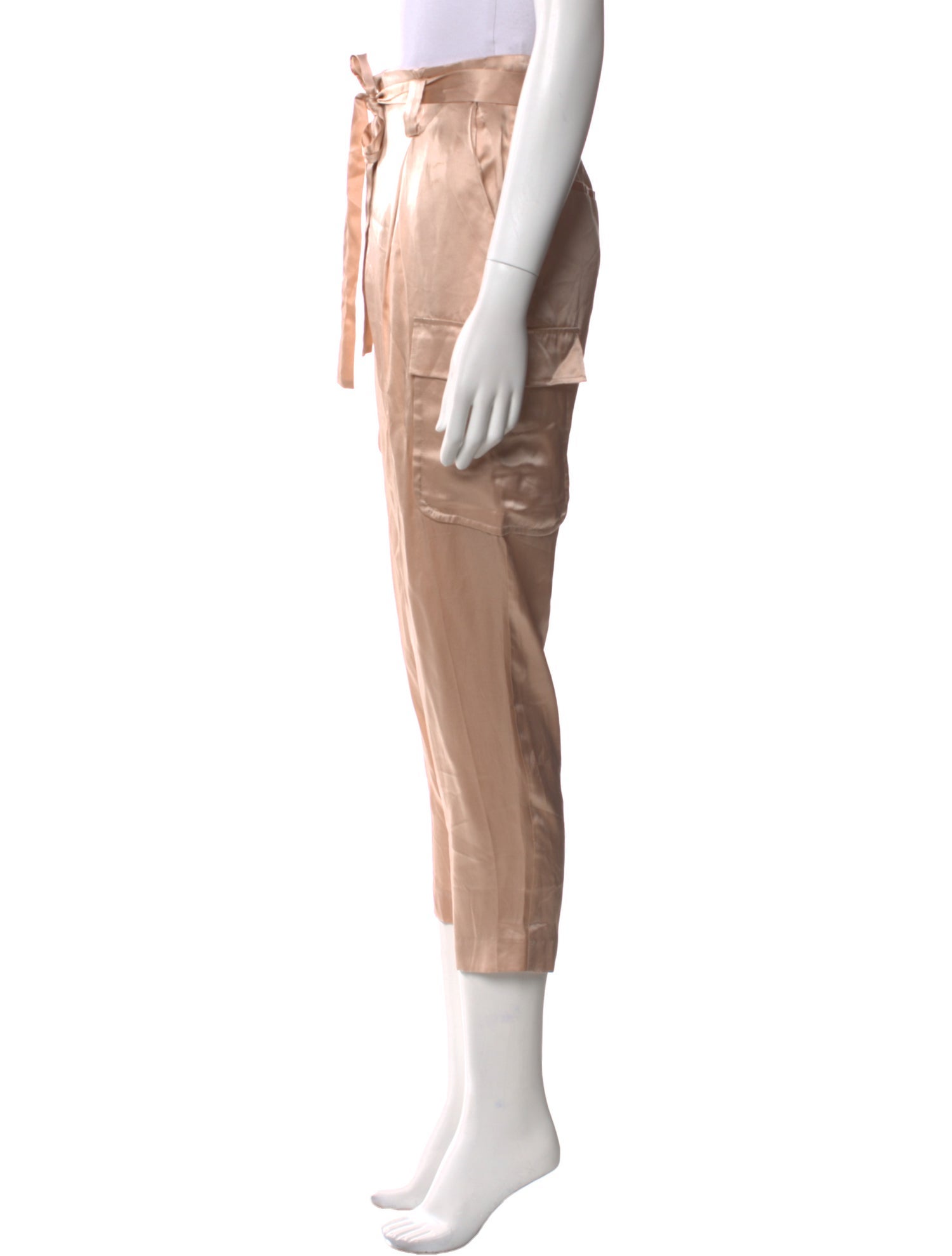 L'Agence Silk Straight Leg Pants