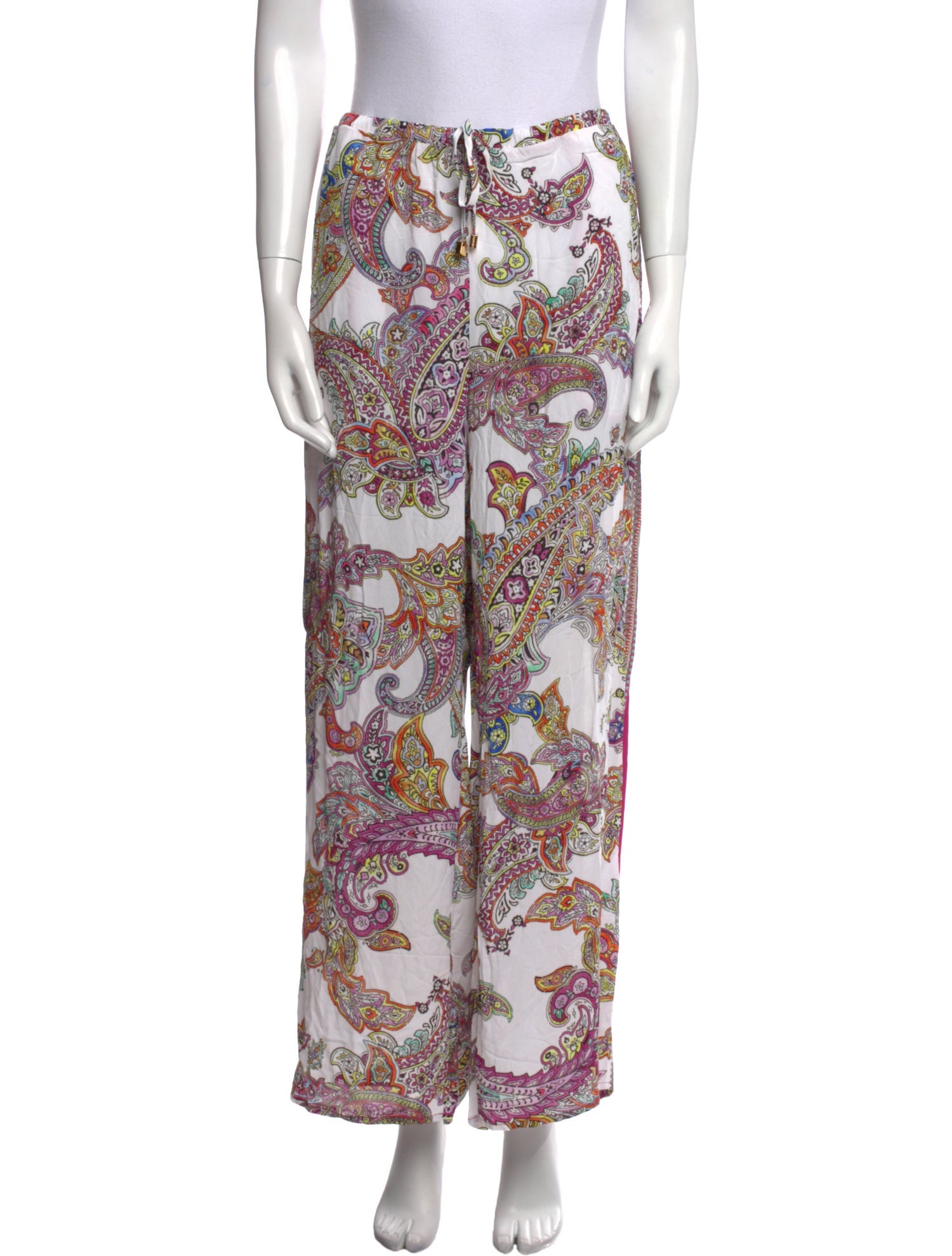 L'Agence Paisley Print Wide Leg Pants