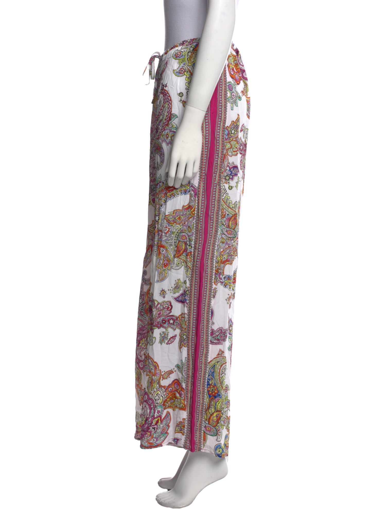 L'Agence Paisley Print Wide Leg Pants