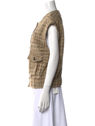 L'Agence Tweed Pattern Scoop Neck Sweater