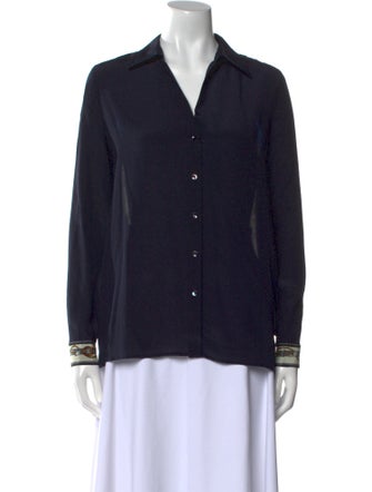 L'Agence Silk Long Sleeve Button-Up Top