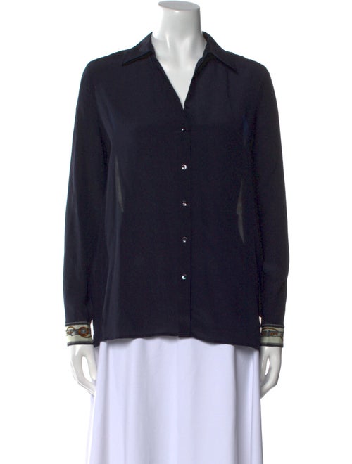 L'Agence Silk Long Sleeve Button-Up Top