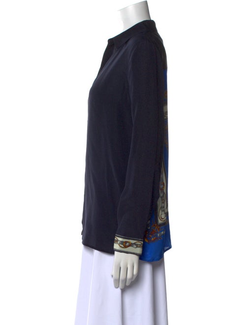 L'Agence Silk Long Sleeve Button-Up Top