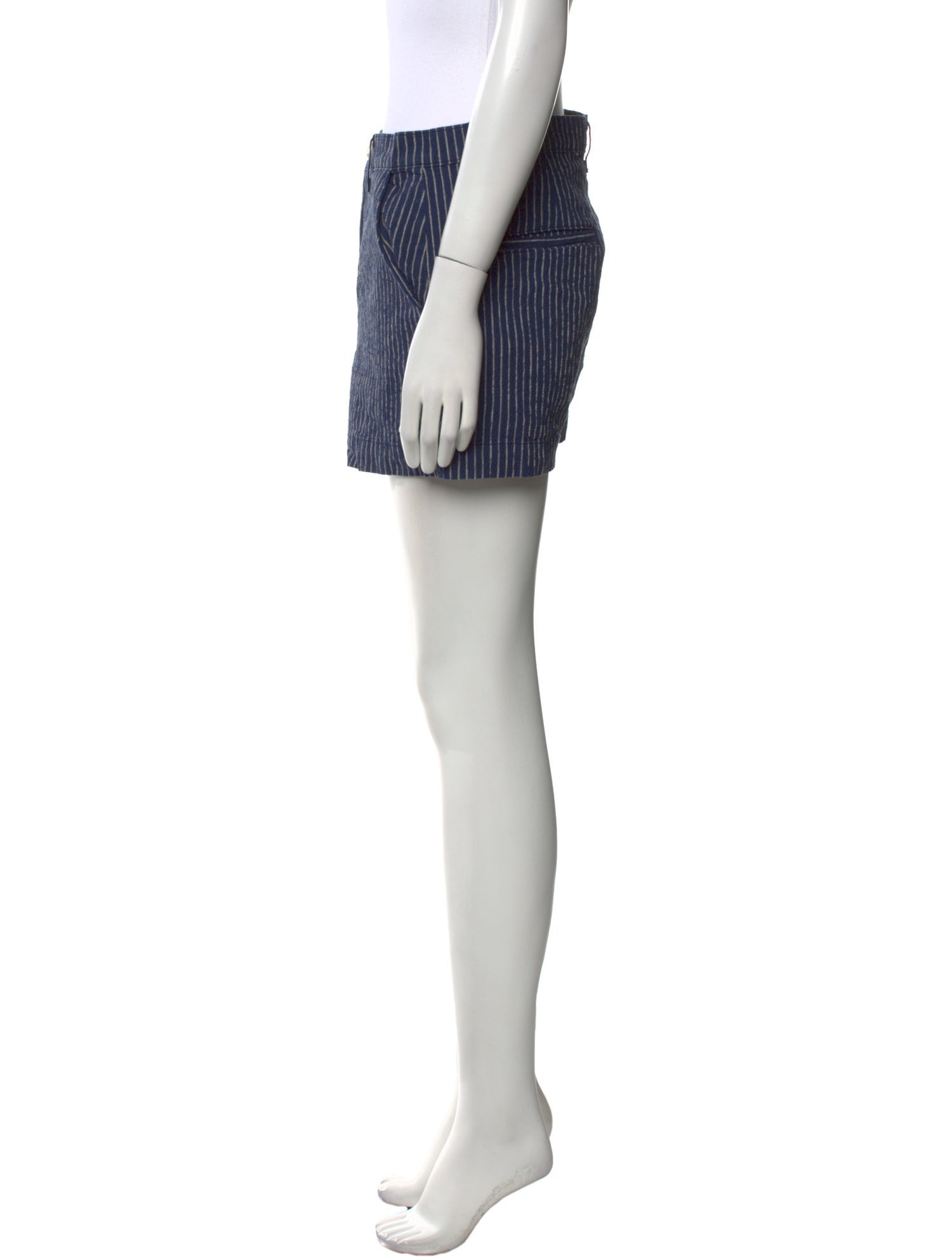 L'Agence Striped Mini Shorts