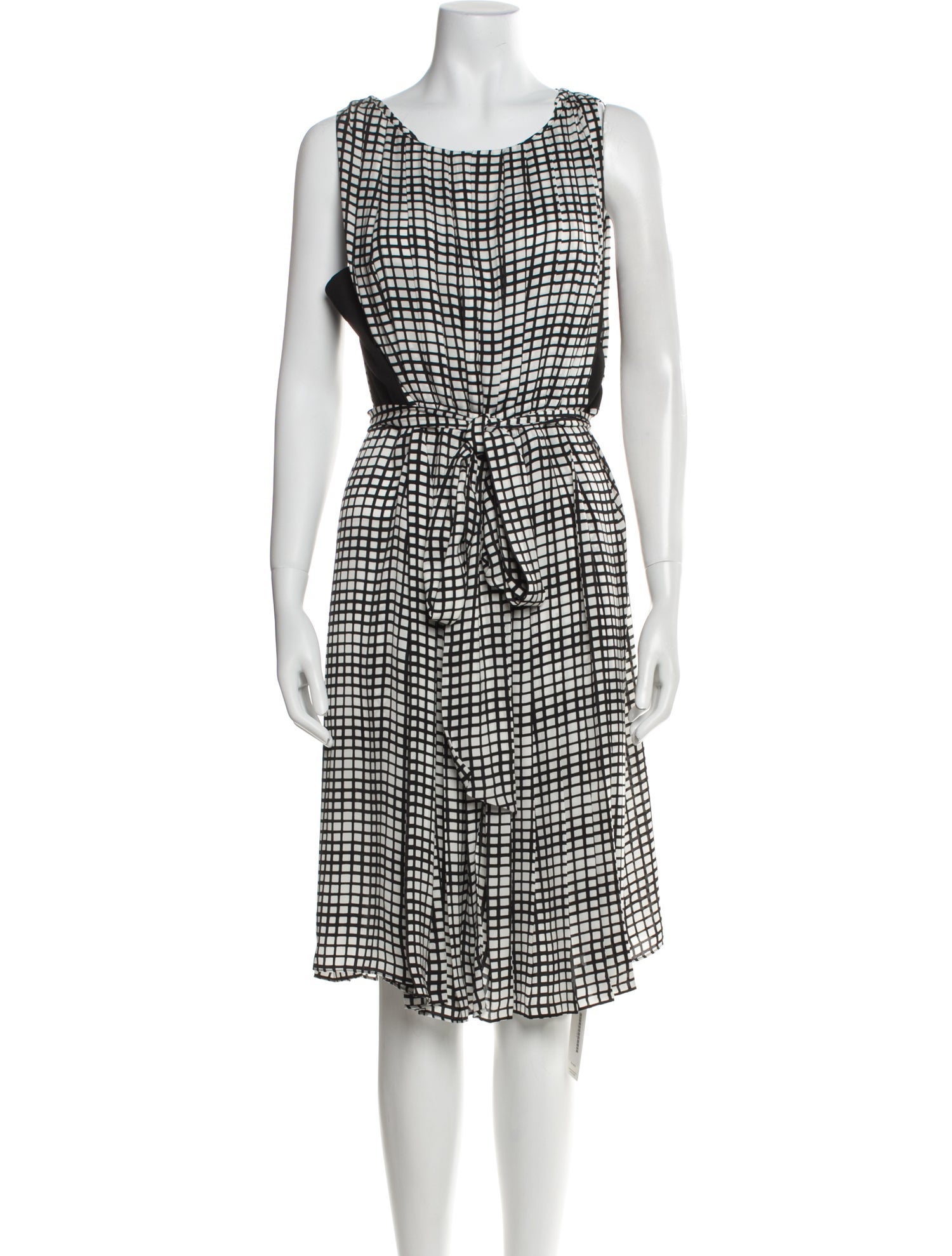 L'Agence Plaid Print Midi Length Dress