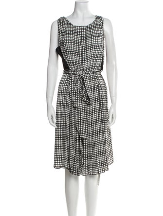 L'Agence Plaid Print Midi Length Dress