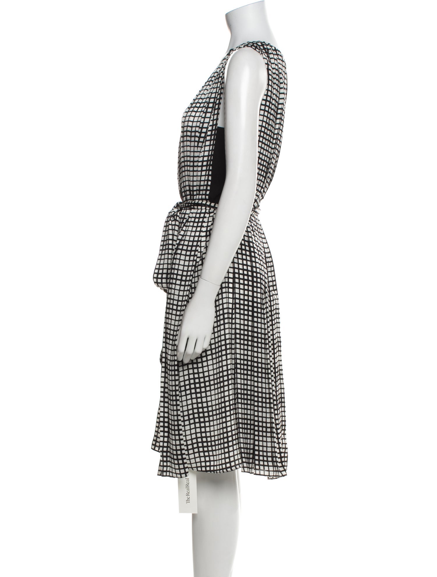L'Agence Plaid Print Midi Length Dress
