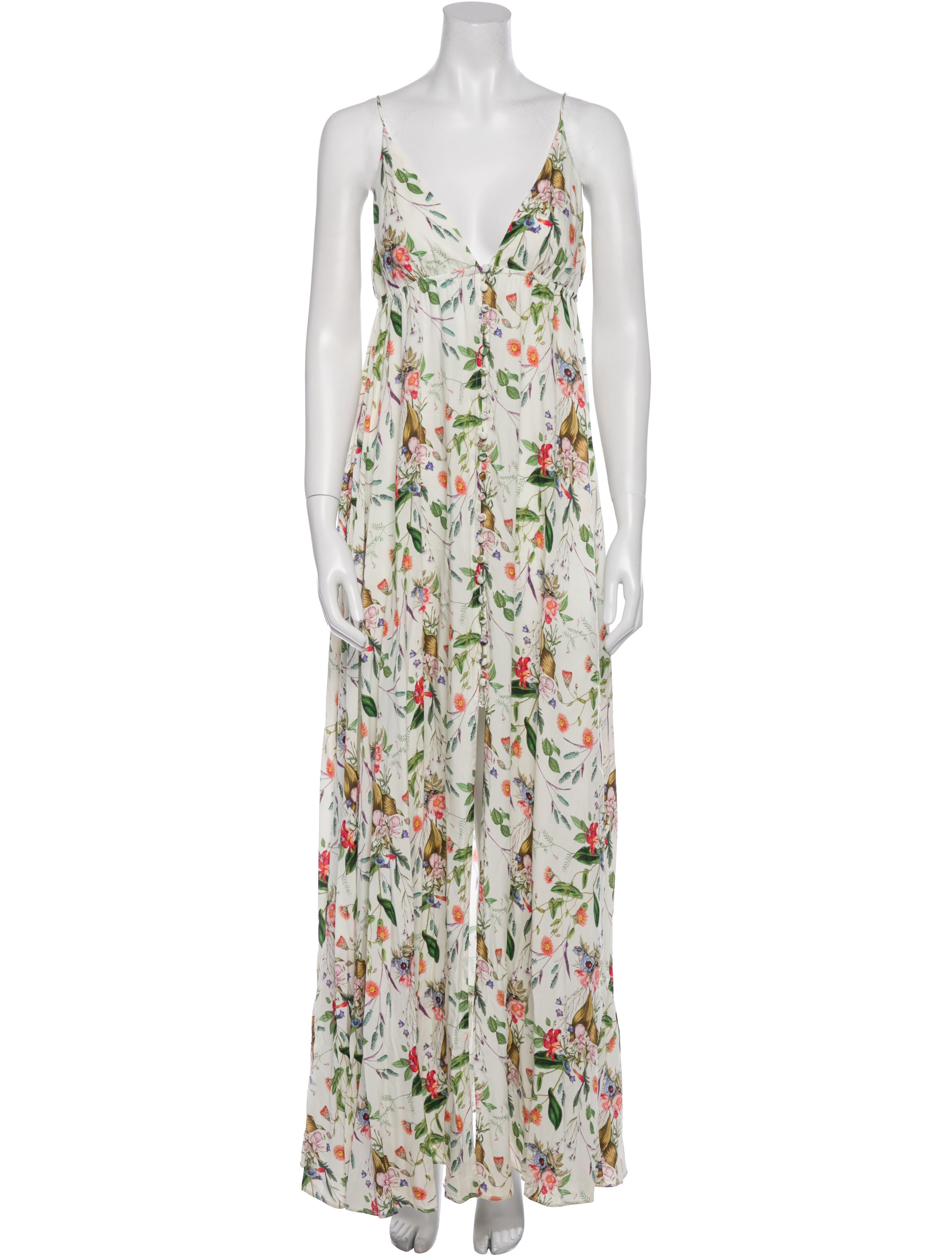 L'Agence Floral Print Long Dress