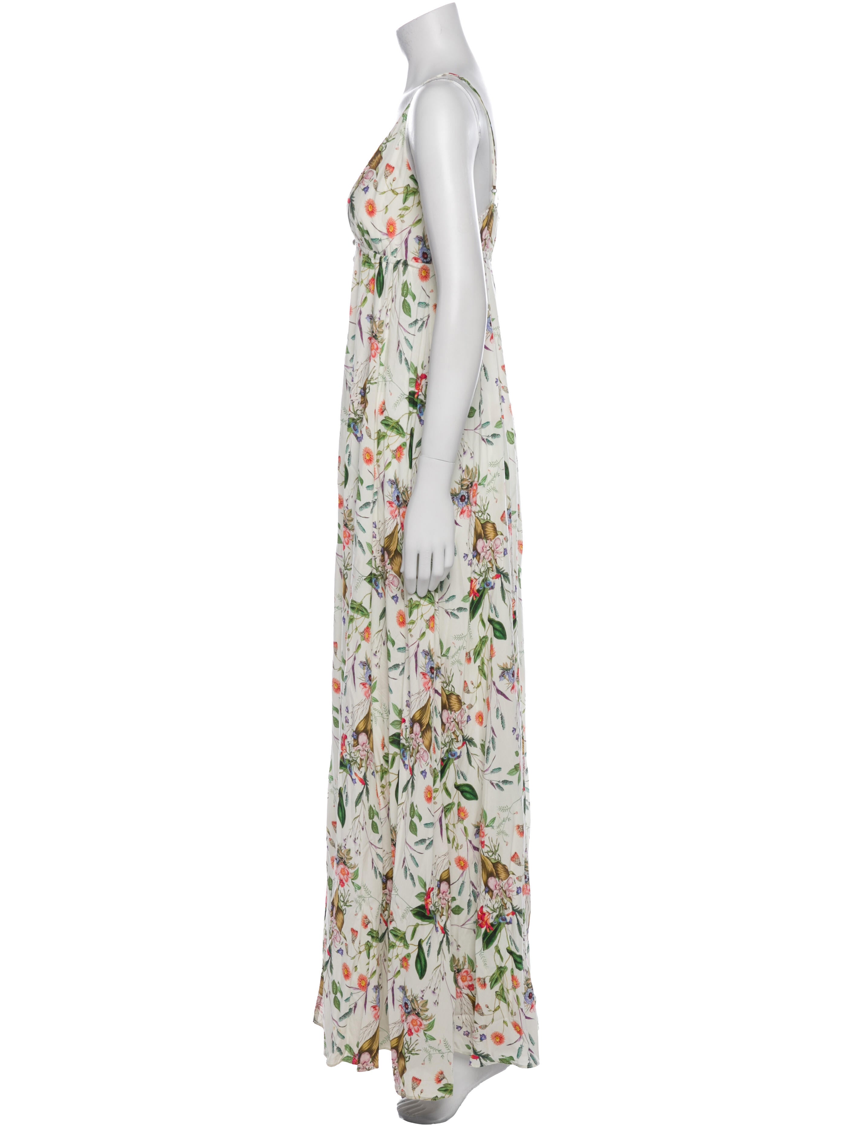 L'Agence Floral Print Long Dress