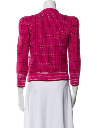 L'Agence Wool Plaid Print Blazer