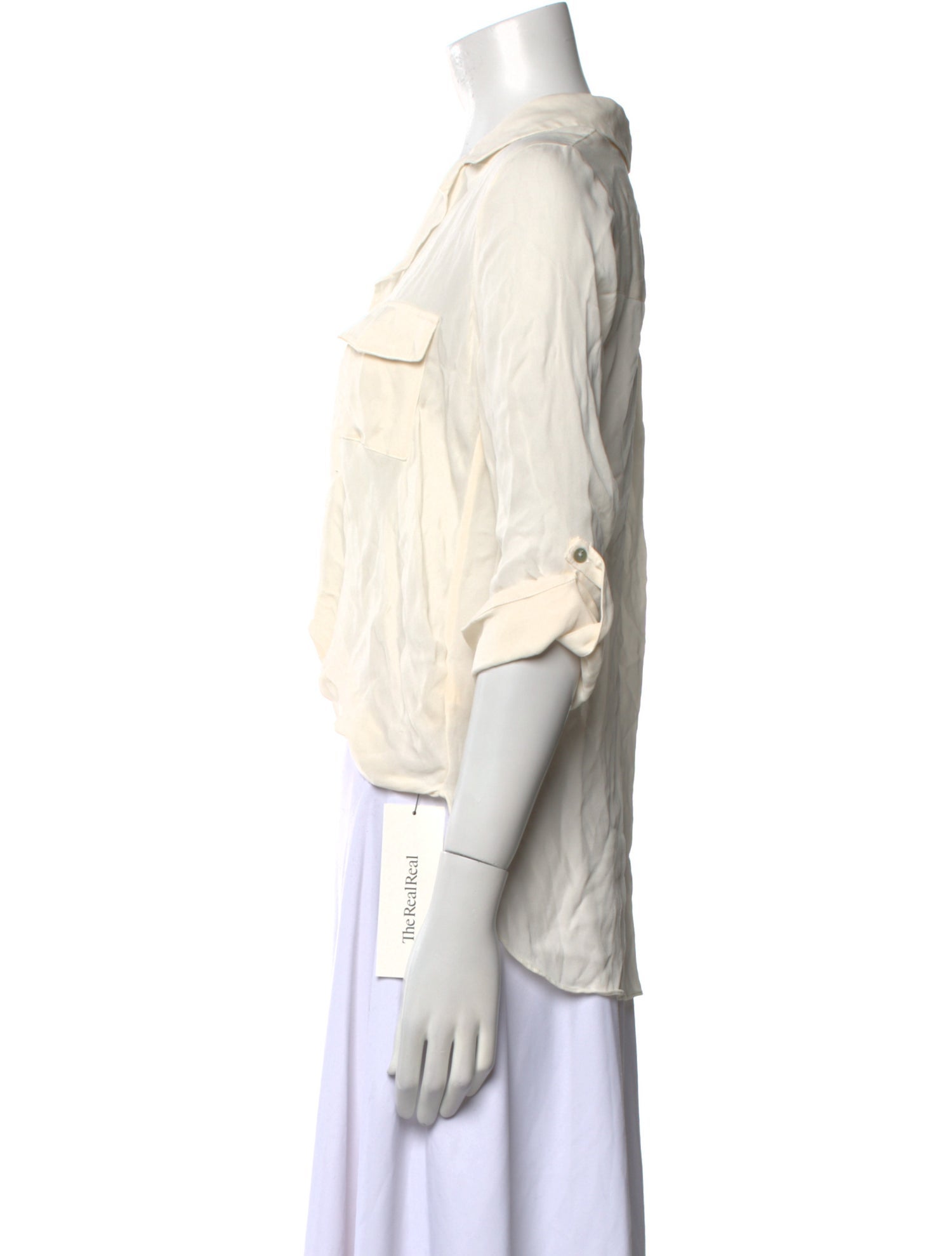 L'Agence Silk Three-Quarter Sleeve Blouse