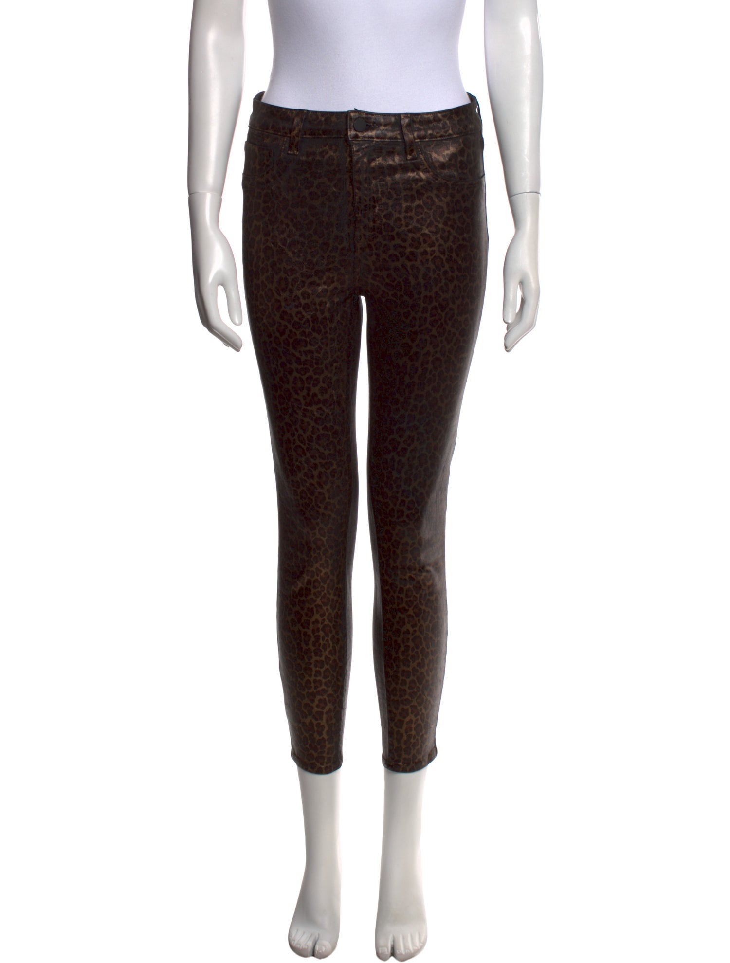 L'Agence Animal Print Skinny Leg Pants