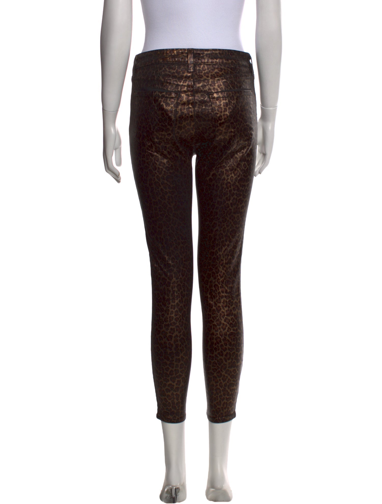 L'Agence Animal Print Skinny Leg Pants
