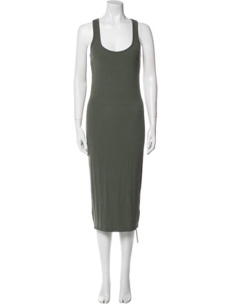 L'Agence Scoop Neck Midi Length Dress