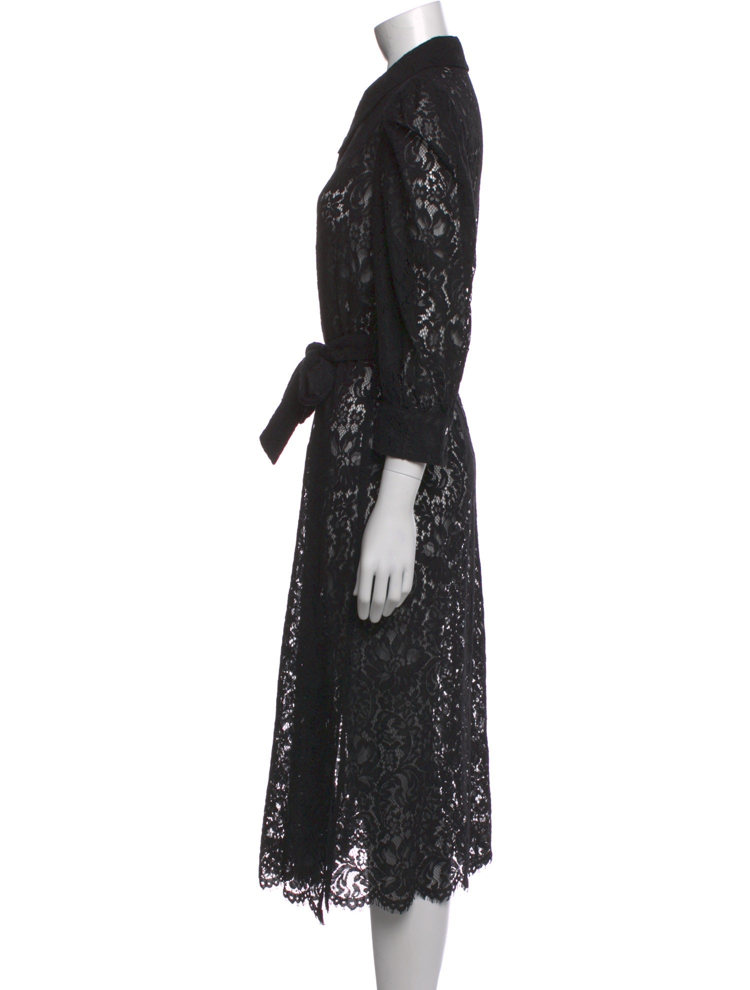 L'Agence Lace Pattern Midi Length Dress