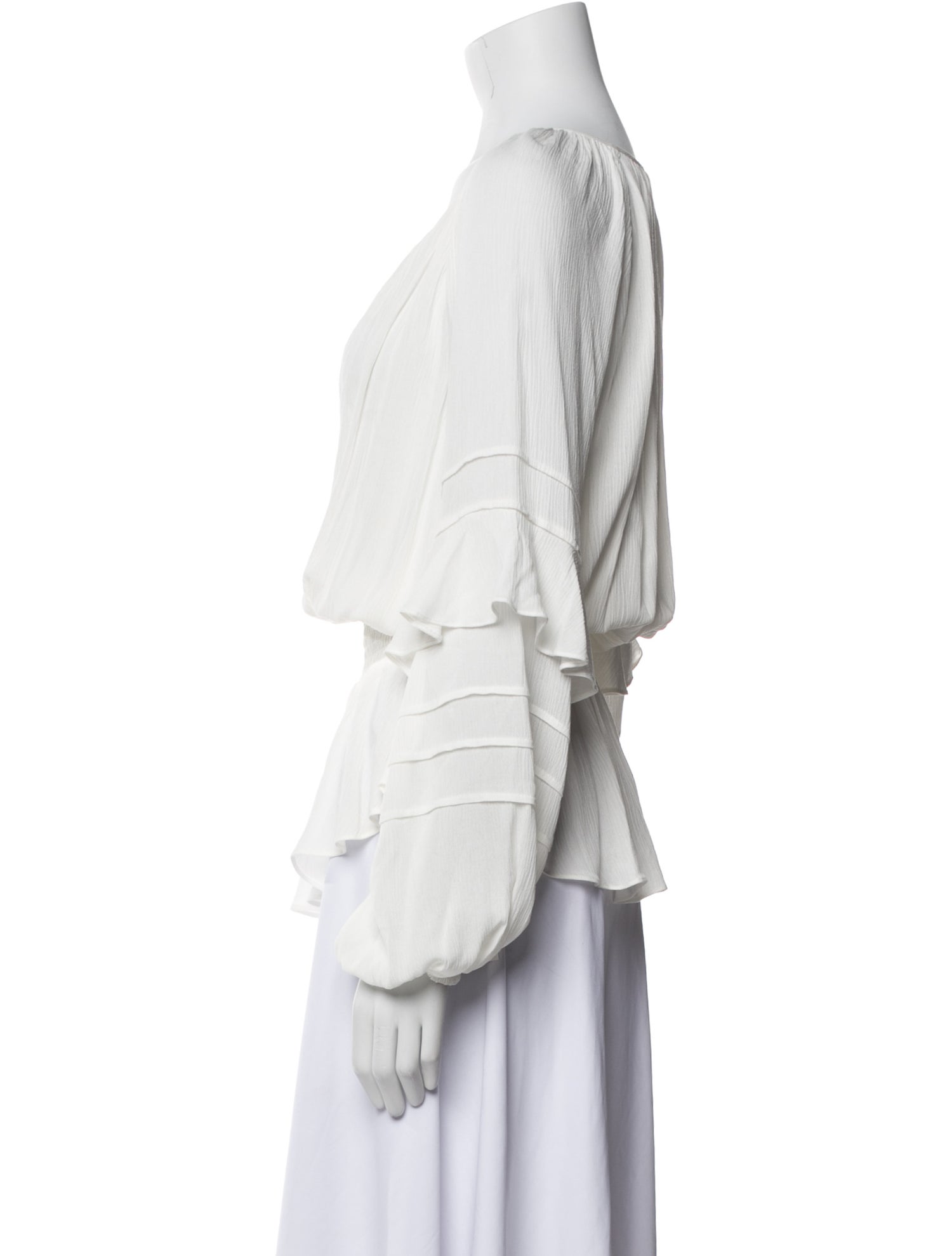 L'Agence V-Neck Long Sleeve Blouse