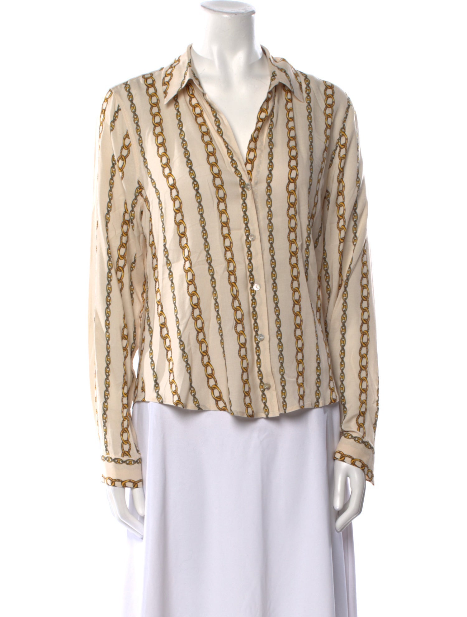 L'Agence Striped Long Sleeve Blouse