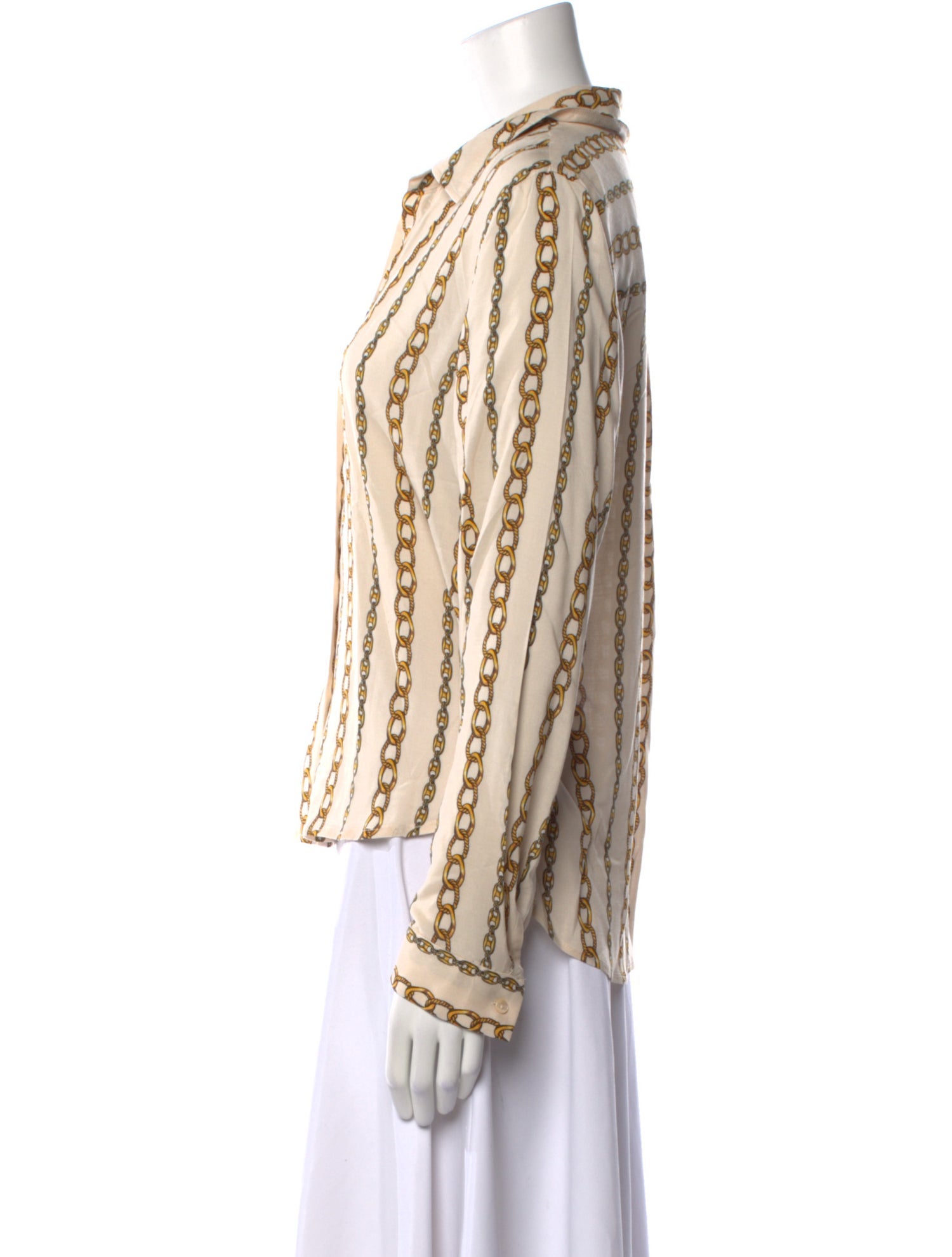 L'Agence Striped Long Sleeve Blouse